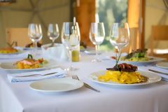 Meal at the geodesic dome